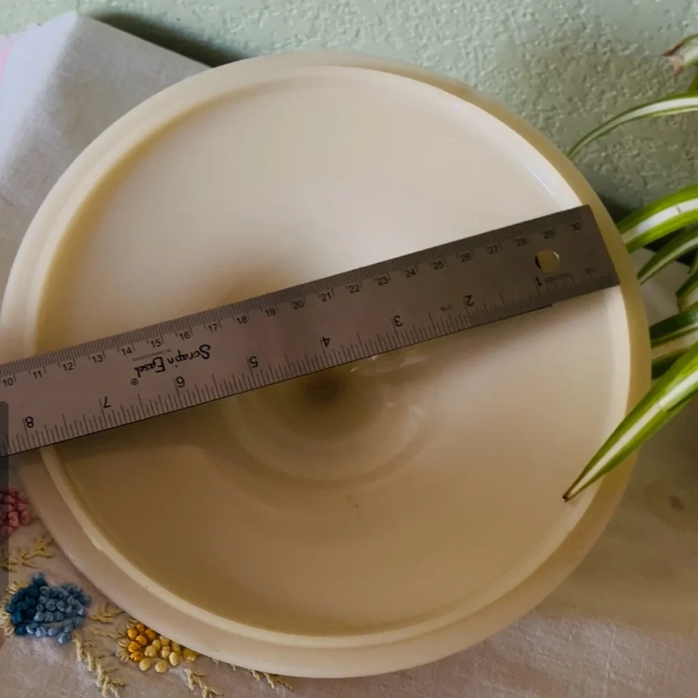 Vintage Fire-King Ivory Milk Glass 9.5” Casserole Replacement Lid Only